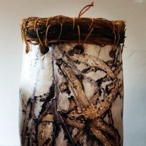 Mahdi Chandler, detail. Raku fired clay and fibre.