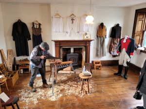 Woodworker Johnny Mackay in the Parlour during the 2022 festival.